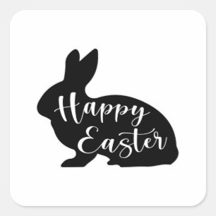 Happy Easter Spring Bunny Easter Funny Gift Idee Quadratischer Aufkleber