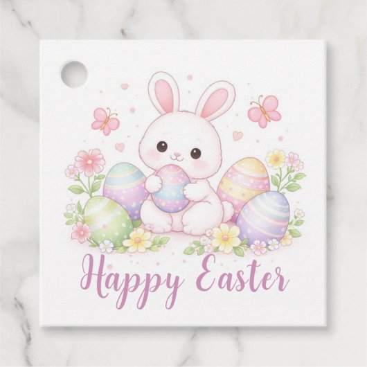 Happy Easter Spring Design - Cute Easter Bunny  Geschenkanhänger (Vorderseite)
