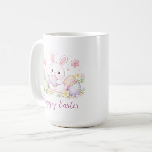 Happy Easter Spring Design - Cute Easter Bunny Kaffeetasse (Vorderseite Links)