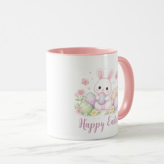 Happy Easter Spring Design - Cute Easter Bunny Tasse (VorderseiteRechts)
