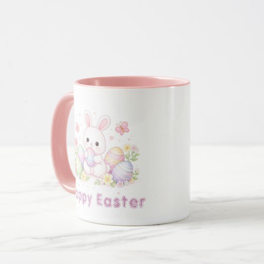 Happy Easter Spring Design - Cute Easter Bunny Tasse (Vorderseite Links)