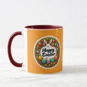 Happy Easter – Spring Floral Circle caneca Tasse (Links)