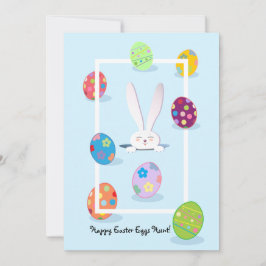 Happy Easter Spring Niedlich Bunny Ostereier Hunt Feiertagskarte