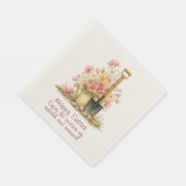 Happy Easter Spring Pink and Yellow Flowers Spade Serviette (Ecke)