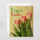 Happy Easter Spring Tulips Postkarten (Vorne/Hinten)