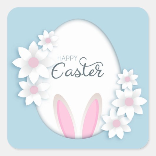 Happy Easter Square Sticker (Vorderseite)
