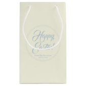 Happy Easter stausty blue creme benutzerdefinierte Kleine Geschenktüte (Rückseite)