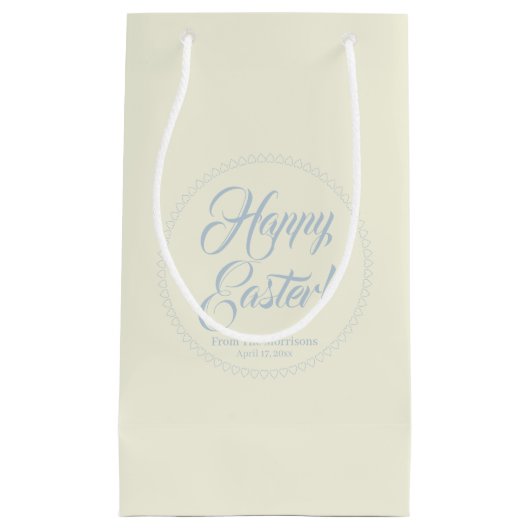 Happy Easter stausty blue creme benutzerdefinierte Kleine Geschenktüte (Vorderseite)
