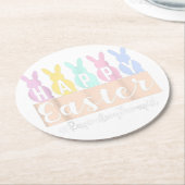 Happy Easter Stone Untersetzer| Lover Stone Unters Runder Pappuntersetzer (Angewinkelt)