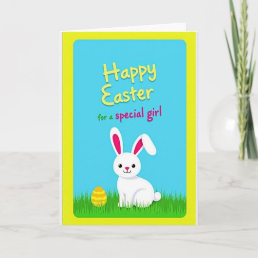 Happy Easter Striped Egg Card Karte (Vorderseite)