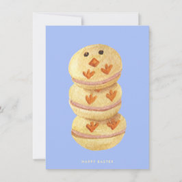 Happy Easter Sweet Chick Macarons Ferienkarte Feiertagskarte