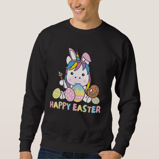 Happy Easter Sweet Unicorn For Easter With Easter Sweatshirt (Vorderseite)