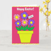 Happy Easter Teacher Flower Card Karte (Gelbe Blume)