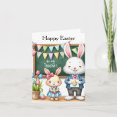 Happy Easter Teacher From Kids  Feiertagskarte (Vorderseite)