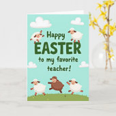 Happy Easter Teacher Spring Card Karte (Gelbe Blume)