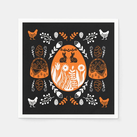 Happy Easter Time Holiday Geschenk Serviette (Vorderseite)