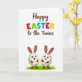 Happy Easter To The Twins Card Karte (Gelbe Blume)