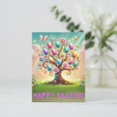 Happy Easter Tree Holiday Postcard Feiertagspostkarte (Stehend Vorderseite)