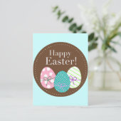 Happy Easter Triple Eggs Feiertagspostkarte (Stehend Vorderseite)