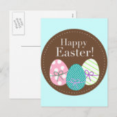 Happy Easter Triple Eggs Feiertagspostkarte (Vorne/Hinten)
