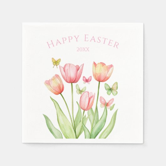 Happy Easter Tulip  Serviette (Vorderseite)