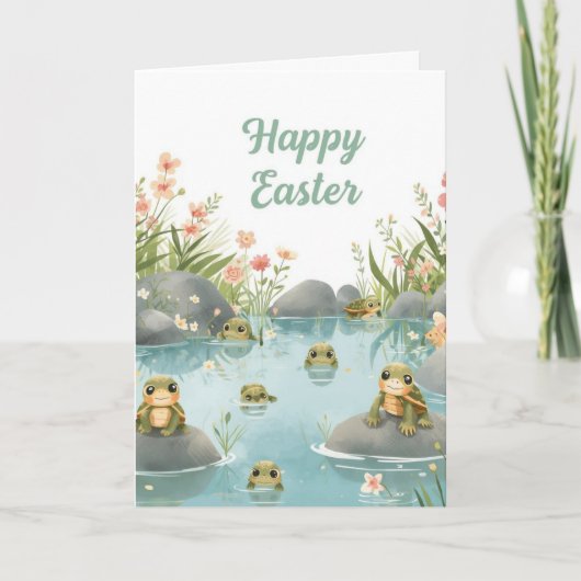Happy easter  turtles karte (Vorderseite)