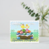Happy Easter Ukrainian chickens Feiertagspostkarte (Stehend Vorderseite)