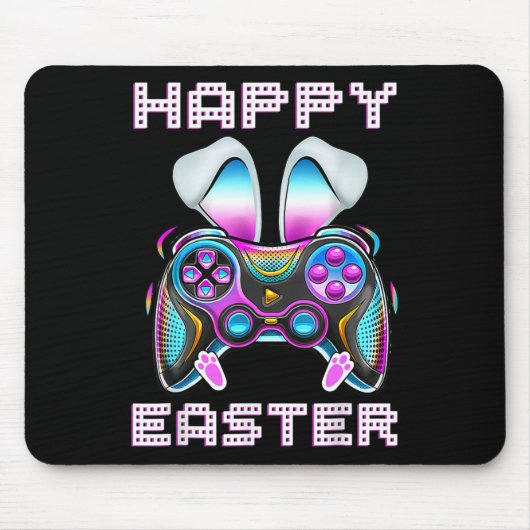 Happy Easter Video Game Controller Funny Gamer Boy Mousepad (Vorne)