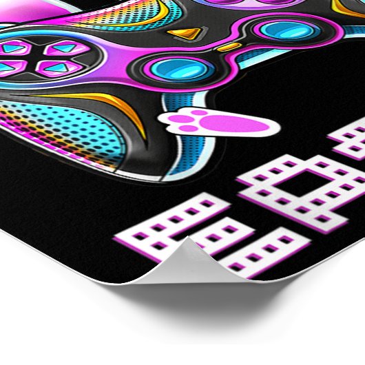 Happy Easter Video Game Controller Funny Gamer Boy Poster (Ecke)