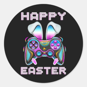 Happy Easter Video Game Controller Funny Gamer Boy Runder Aufkleber
