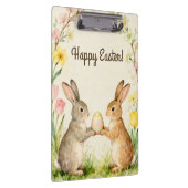 Happy Easter Vintage Bunnies with Egg Klemmbrett (Rechts)