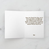 Happy Easter Vintage Bunny with Egg Basket Karte (Innenseite)