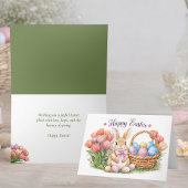 Happy Easter Watercolor Bunny Card | Tulips  Karte