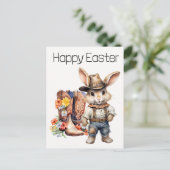 Happy Easter Western Bunny Cowboy Postkarte (Stehend Vorderseite)