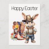 Happy Easter Western Bunny Cowboy Postkarte (Vorderseite)