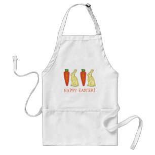 Happy Easter White Chocolate Bunny Rabbit Carrot Schürze