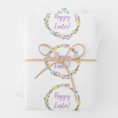 Happy Easter Willow Wreath With Pastel Eggs Geschenkpapier Set (Beispiel)