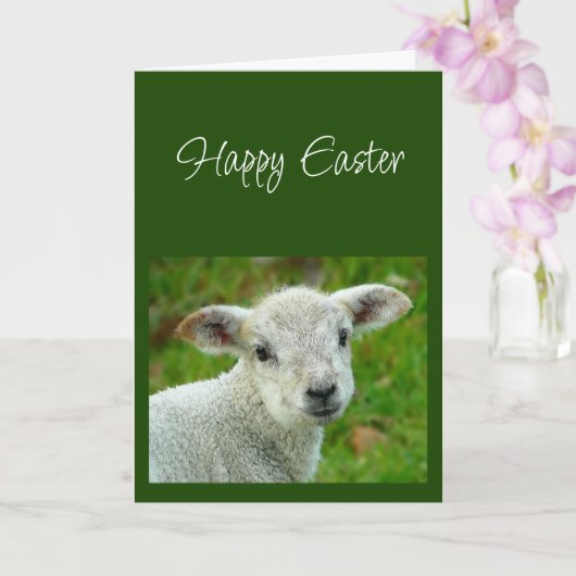 Happy Easter wishes with Lamb of God  Karte (Orchidee)