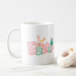 Happy Easter Wishings - Funny Bunny Kisses Kaffeetasse