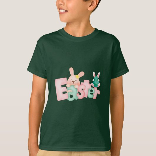 Happy Easter Wishings - Funny Bunny Kisses T-Shirt (Vorderseite)