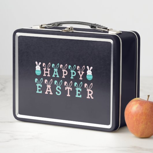 Happy Easter Wishings - Funny Bunny Oaster Metall Brotdose (Beispiel)