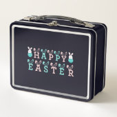 Happy Easter Wishings - Funny Bunny Oaster Metall Brotdose (Vorderseite)