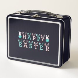 Happy Easter Wishings - Funny Bunny Oaster Metall Brotdose
