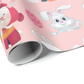 Happy Easter Wishings - Pattern Funny Bunny Oaster Geschenkpapier (Rolleneckpunkt)