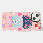Happy Easter Wishings - Pattern Funny Bunny Oaster iPhone Hülle (Rückseite (Horizontal))