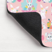 Happy Easter Wishings - Pattern Funny Bunny Oaster Mousepad (Ecke)