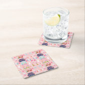 Happy Easter Wishings - Pattern Funny Bunny Oaster Rechteckiger Pappuntersetzer (Vor Ort)