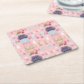 Happy Easter Wishings - Pattern Funny Bunny Oaster Rechteckiger Pappuntersetzer (angewinkelt)