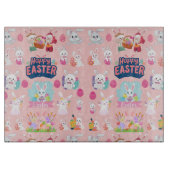 Happy Easter Wishings - Pattern Funny Bunny Oaster Schneidebrett (Vorderseite)