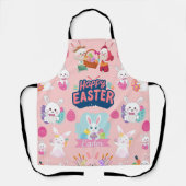 Happy Easter Wishings - Pattern Funny Bunny Oaster Schürze (Vorderseite)